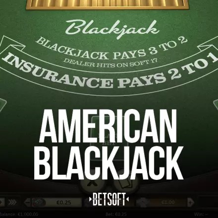 American Blackjack logo by Betsoft Gaming at HotWin Casino